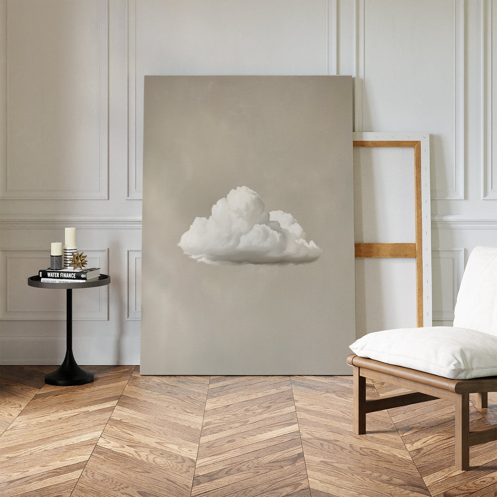 Whisper of Dawn – beige and white cloud canvas wall art print by Aspire Prints