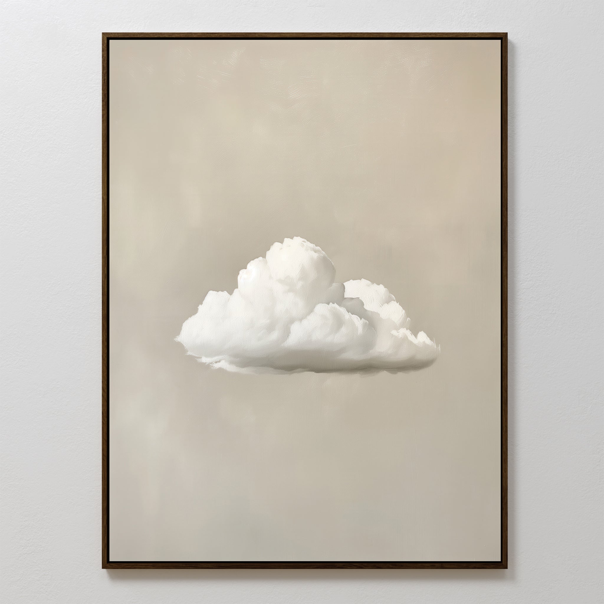 Whisper of Dawn – beige and white cloud canvas wall art print by Aspire Prints