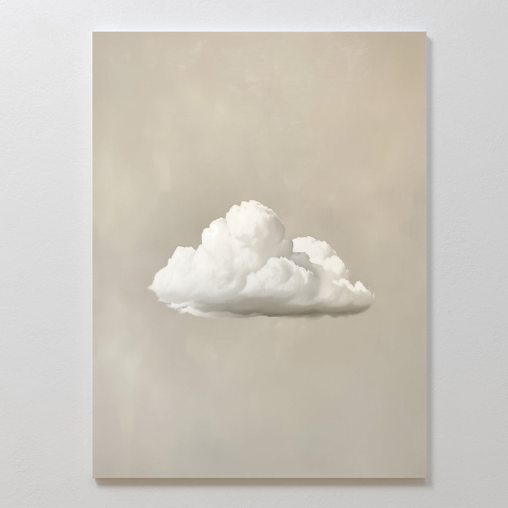 Whisper of Dawn – beige and white cloud canvas wall art print by Aspire Prints