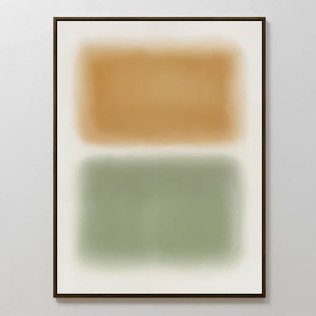 Whispers of Dawn – green abstract canvas wall art print by Aspire Prints