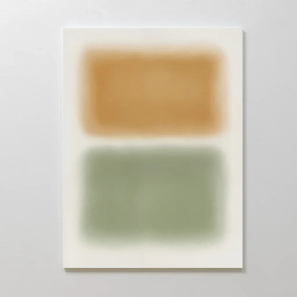 Whispers of Dawn – green abstract canvas wall art print by Aspire Prints