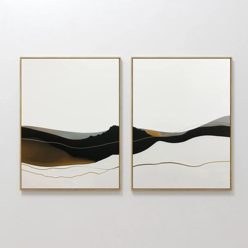 Echoes of the Highlands – Set of 2 Canvas Prints set of 2 – black and white landscape canvas wall art by Aspire Prints