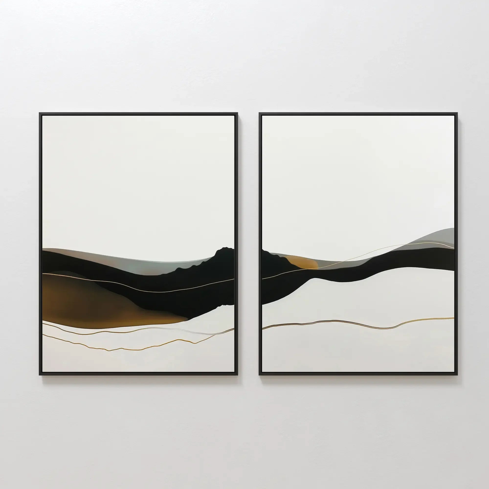 Echoes of the Highlands – Set of 2 Canvas Prints set of 2 – black and white landscape canvas wall art by Aspire Prints