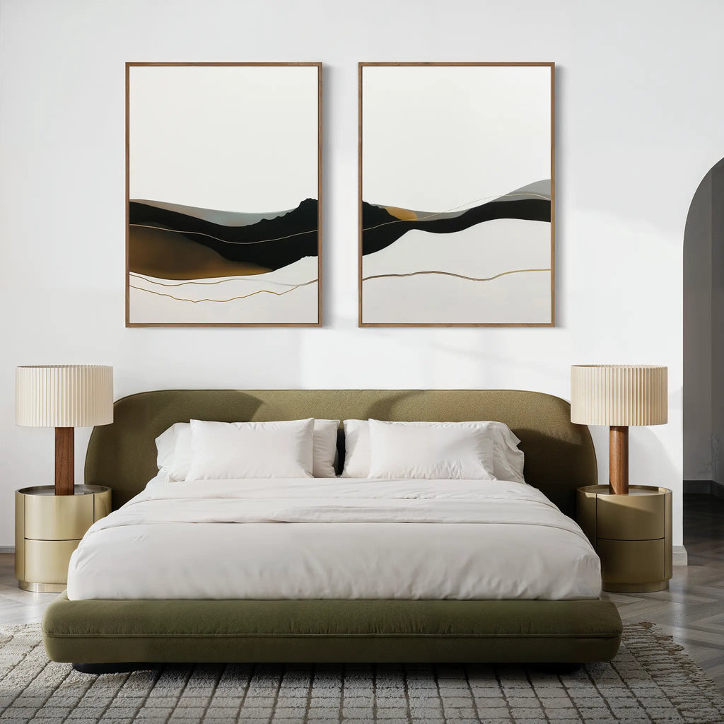 Echoes of the Highlands – Set of 2 Canvas Prints set of 2 – black and white landscape canvas wall art by Aspire Prints