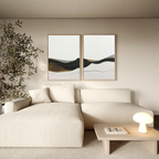 Echoes of the Highlands – Set of 2 Canvas Prints set of 2 – black and white landscape canvas wall art by Aspire Prints