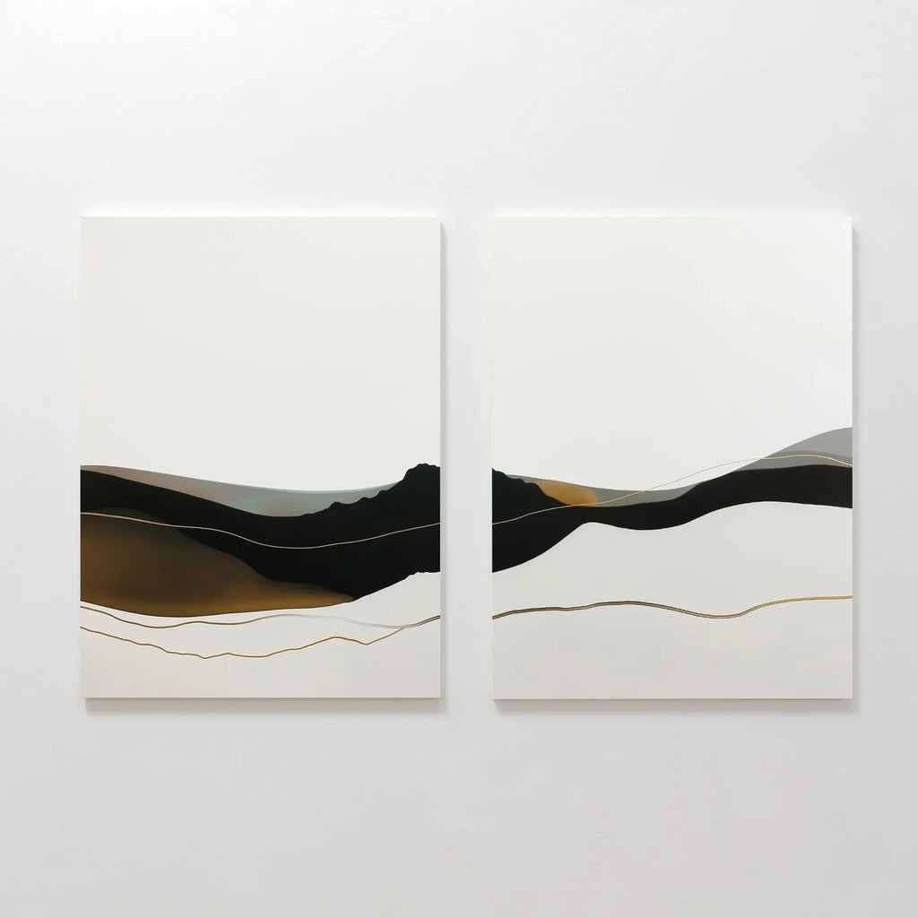 Echoes of the Highlands – Set of 2 Canvas Prints set of 2 – black and white landscape canvas wall art by Aspire Prints