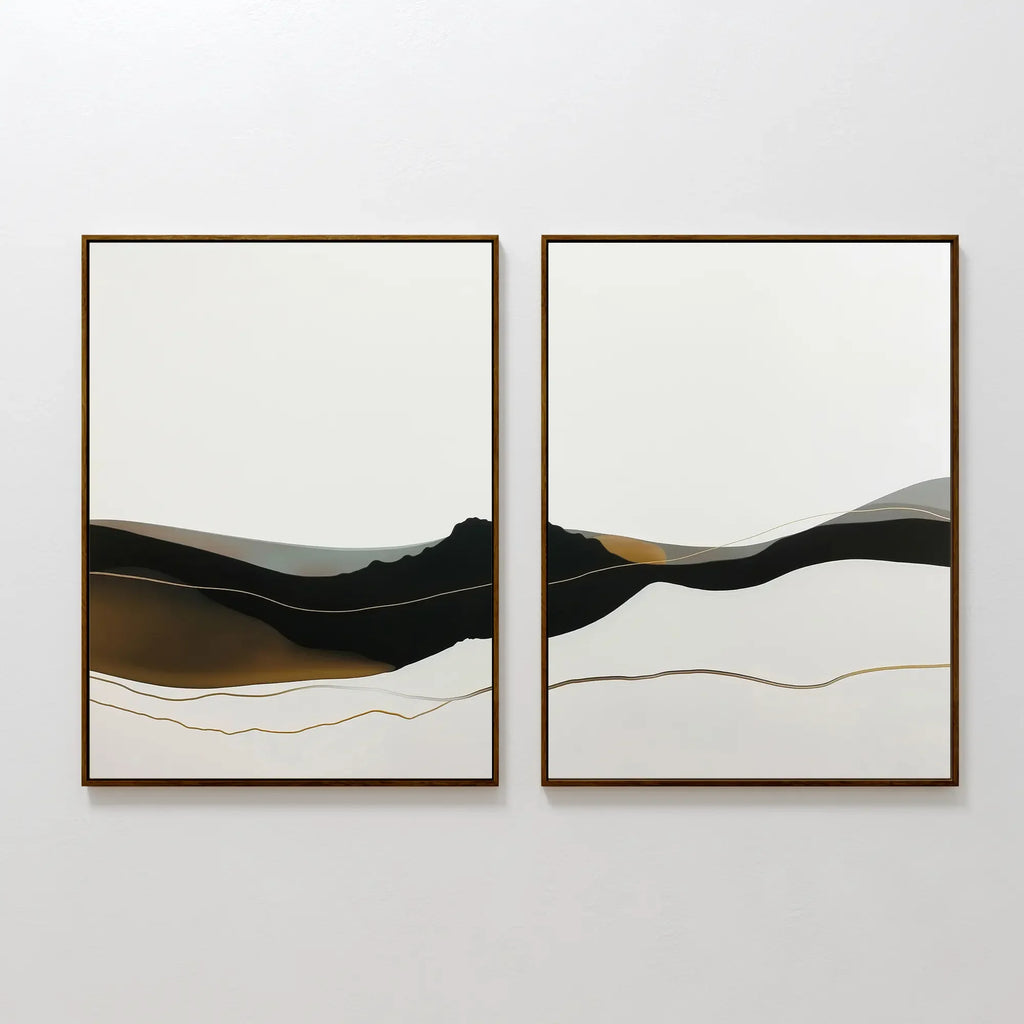 Echoes of the Highlands – Set of 2 Canvas Prints set of 2 – black and white landscape canvas wall art by Aspire Prints