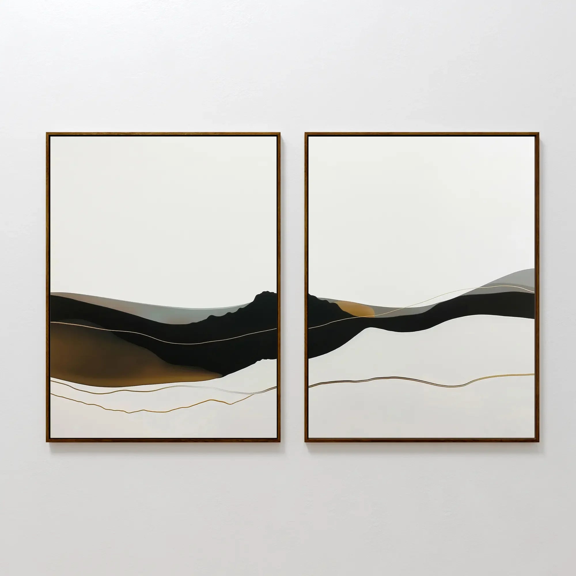 Echoes of the Highlands – Set of 2 Canvas Prints set of 2 – black and white landscape canvas wall art by Aspire Prints