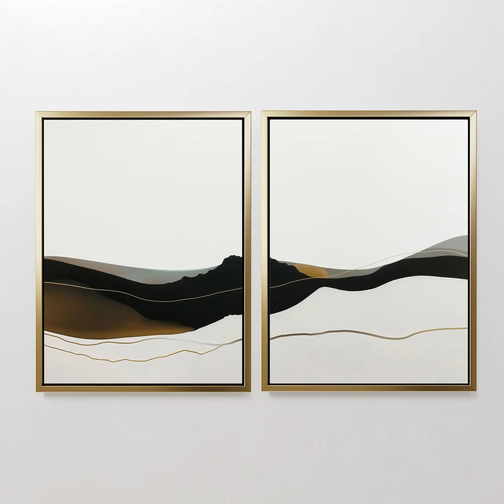 Echoes of the Highlands – Set of 2 Canvas Prints set of 2 – black and white landscape canvas wall art by Aspire Prints