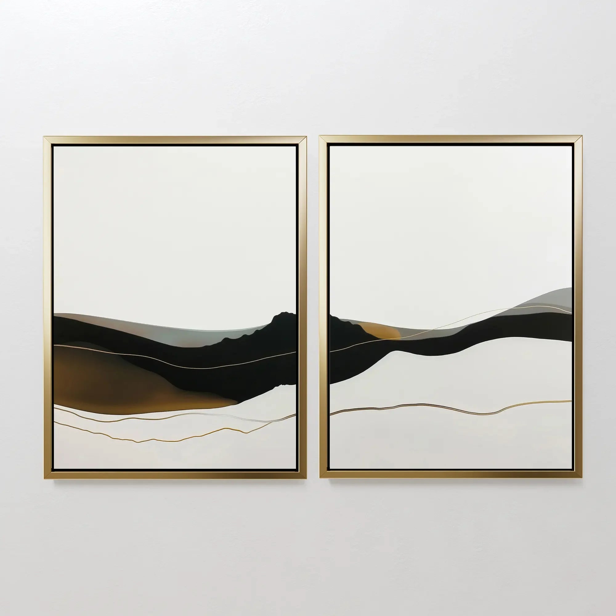 Echoes of the Highlands – Set of 2 Canvas Prints set of 2 – black and white landscape canvas wall art by Aspire Prints
