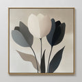 Whispered Bloom in Soft Light – black botanical canvas wall art print by Aspire Prints