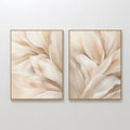Whispers in Linen – Set of 2 Canvas Prints set of 2 – neutral-toned botanical canvas wall art by Aspire Prints