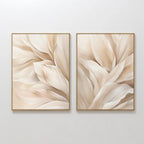 Whispers in Linen – Set of 2 Canvas Prints set of 2 – neutral-toned botanical canvas wall art by Aspire Prints