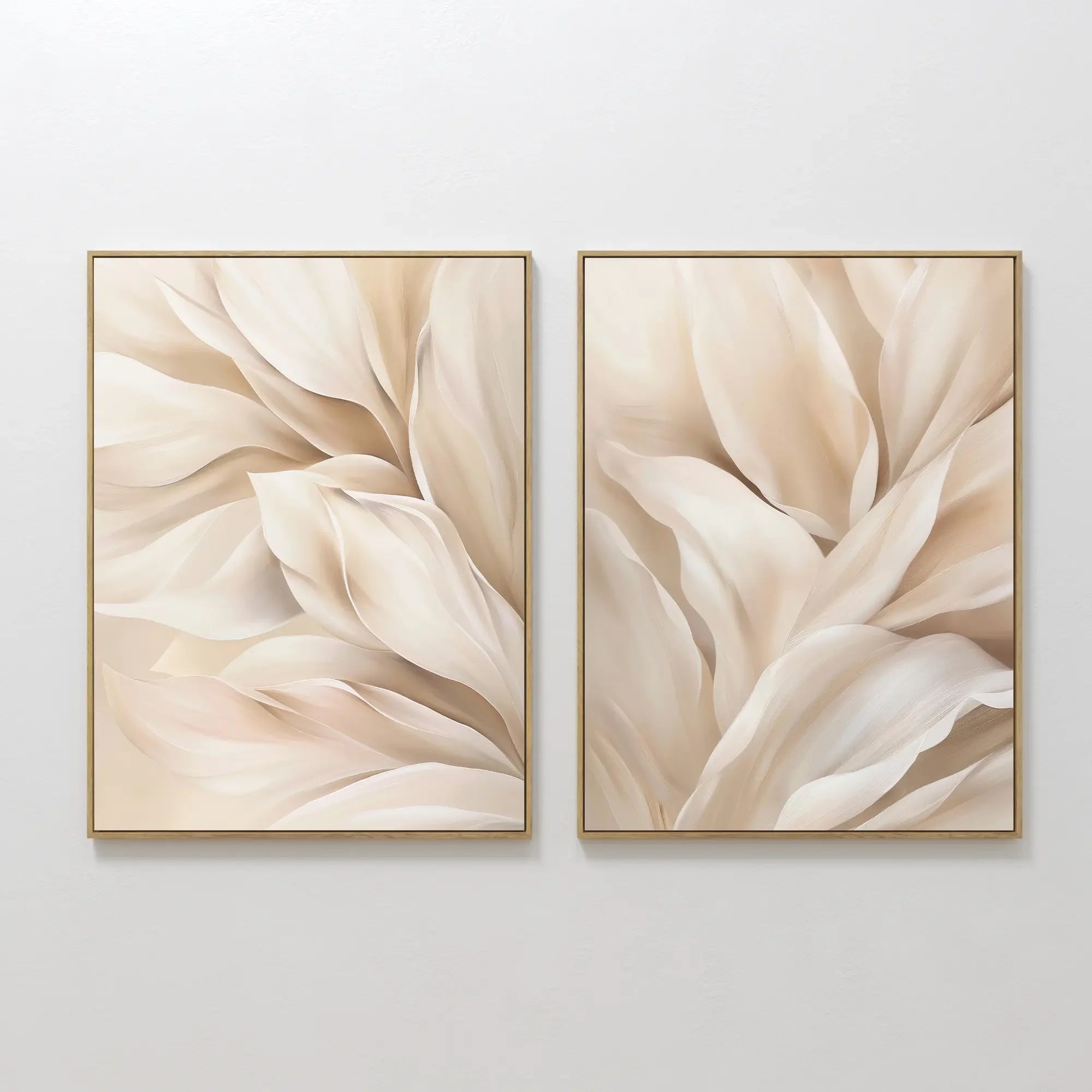 Whispers in Linen – Set of 2 Canvas Prints set of 2 – neutral-toned botanical canvas wall art by Aspire Prints