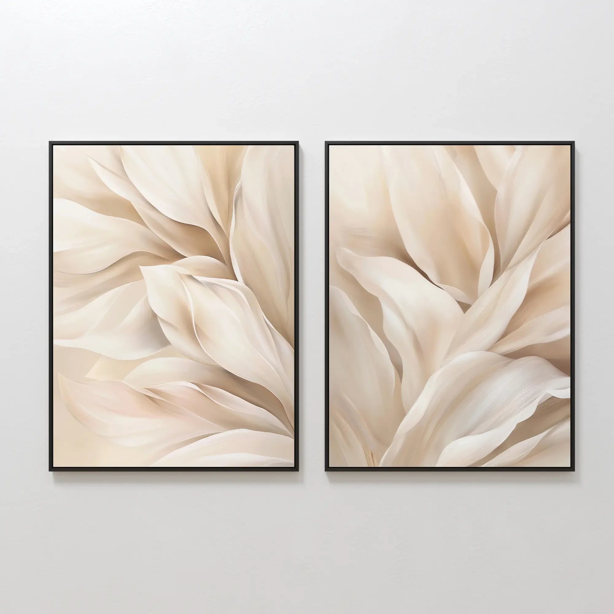 Whispers in Linen – Set of 2 Canvas Prints set of 2 – neutral-toned botanical canvas wall art by Aspire Prints