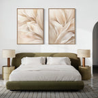 Whispers in Linen – Set of 2 Canvas Prints set of 2 – neutral-toned botanical canvas wall art by Aspire Prints