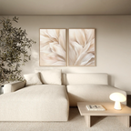 Whispers in Linen – Set of 2 Canvas Prints set of 2 – neutral-toned botanical canvas wall art by Aspire Prints