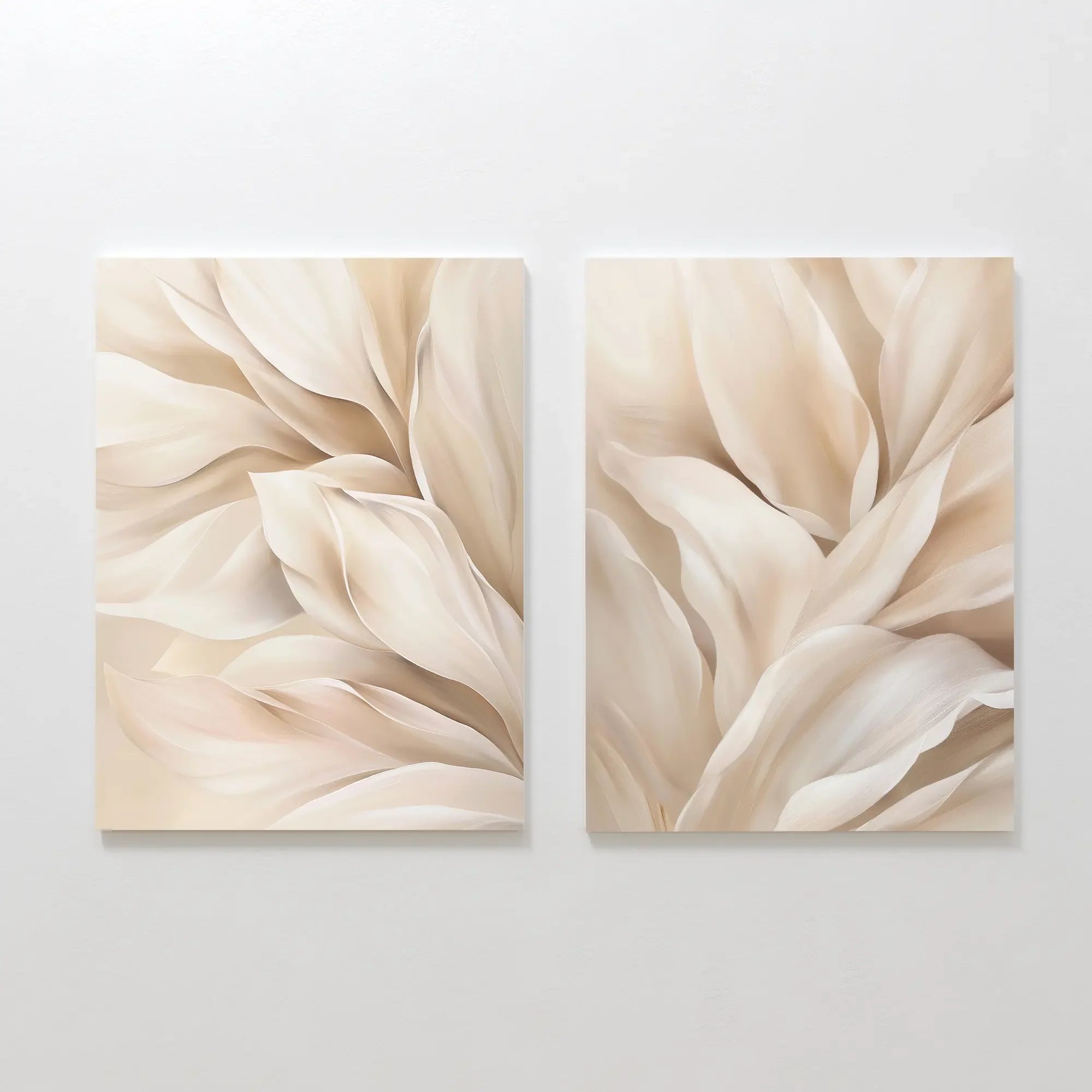 Whispers in Linen – Set of 2 Canvas Prints set of 2 – neutral-toned botanical canvas wall art by Aspire Prints