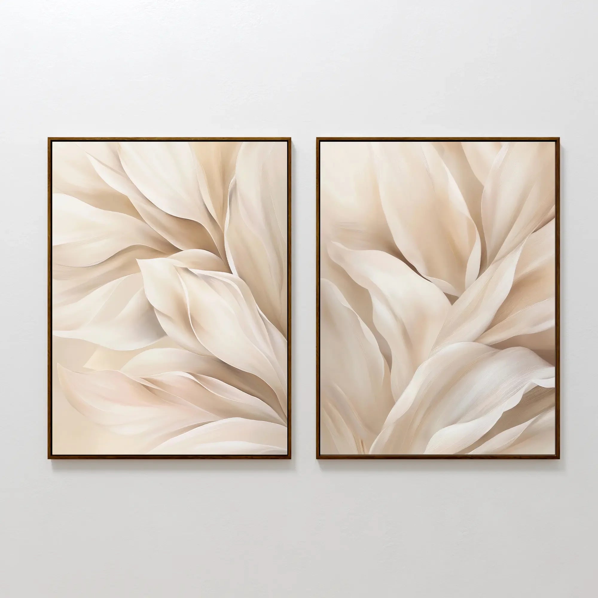 Whispers in Linen – Set of 2 Canvas Prints set of 2 – neutral-toned botanical canvas wall art by Aspire Prints