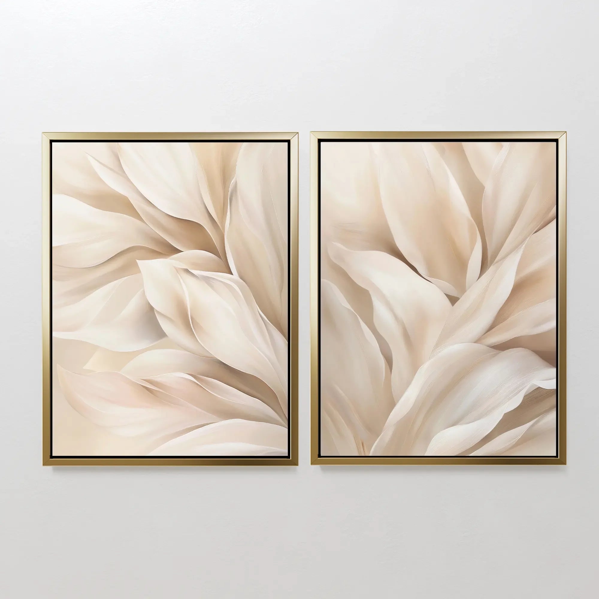 Whispers in Linen – Set of 2 Canvas Prints set of 2 – neutral-toned botanical canvas wall art by Aspire Prints
