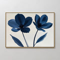 Velvet Petal Hush – blue botanical canvas wall art print by Aspire Prints