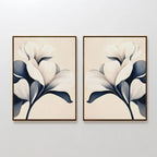 Midnight Bloom Duet – Set of 2 Canvas Prints set of 2 – blue botanical canvas wall art by Aspire Prints
