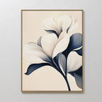Petals After Midnight – blue botanical canvas wall art print by Aspire Prints