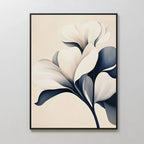 Petals After Midnight – blue botanical canvas wall art print by Aspire Prints