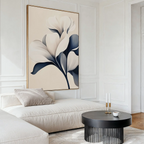 Petals After Midnight – blue botanical canvas wall art print by Aspire Prints