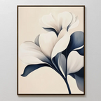 Petals After Midnight – blue botanical canvas wall art print by Aspire Prints