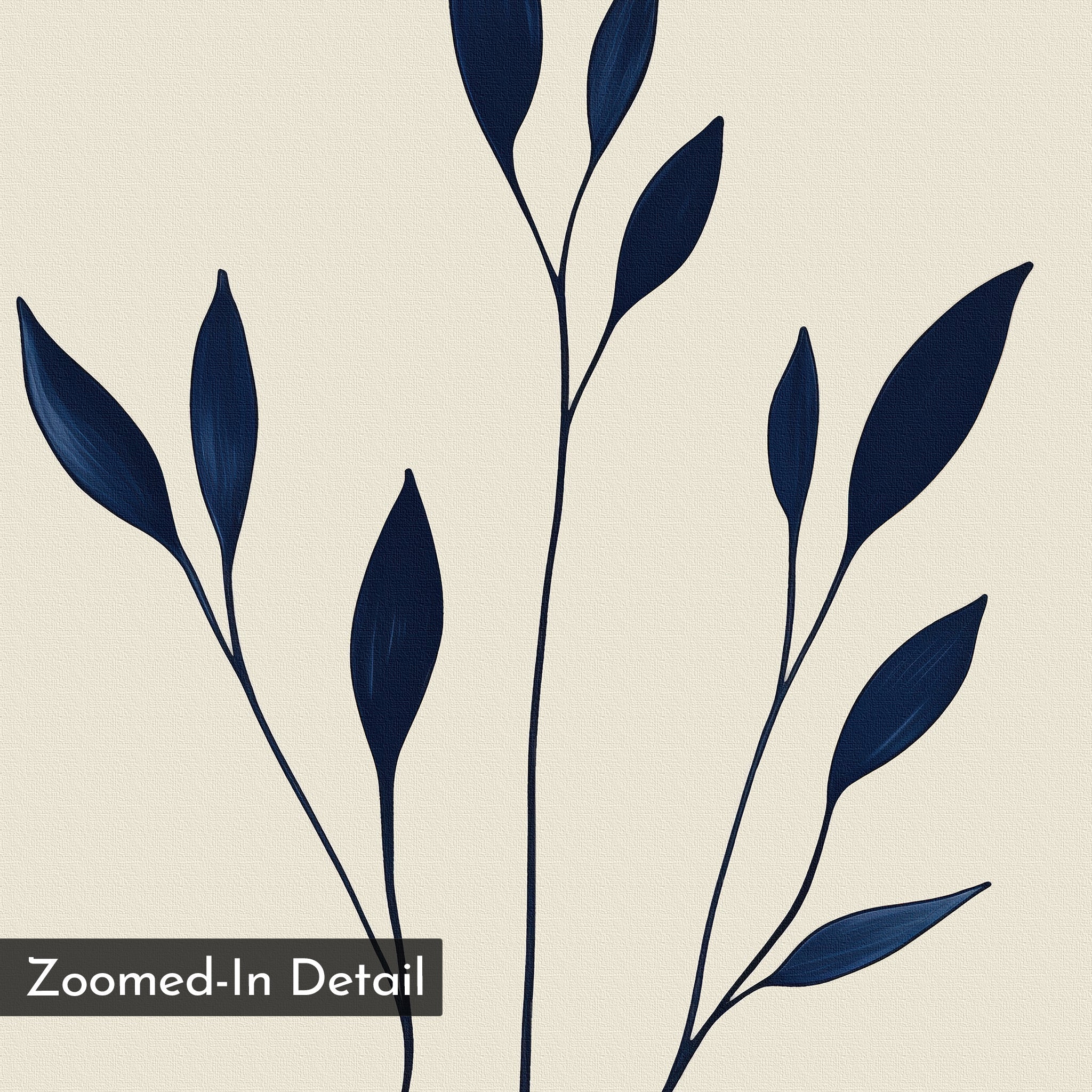 Inkwell Solitude – beige and white botanical canvas wall art print by Aspire Prints