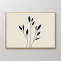 Inkwell Solitude – beige and white botanical canvas wall art print by Aspire Prints