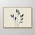 Inkwell Solitude – beige and white botanical canvas wall art print by Aspire Prints
