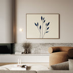 Inkwell Solitude – beige and white botanical canvas wall art print by Aspire Prints