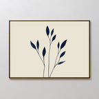 Inkwell Solitude – beige and white botanical canvas wall art print by Aspire Prints