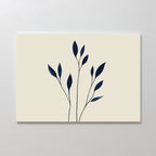 Inkwell Solitude – beige and white botanical canvas wall art print by Aspire Prints