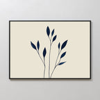 Inkwell Solitude – beige and white botanical canvas wall art print by Aspire Prints