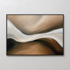 Whispering Banks at Dawn – earthy brown abstract canvas wall art print by Aspire Prints