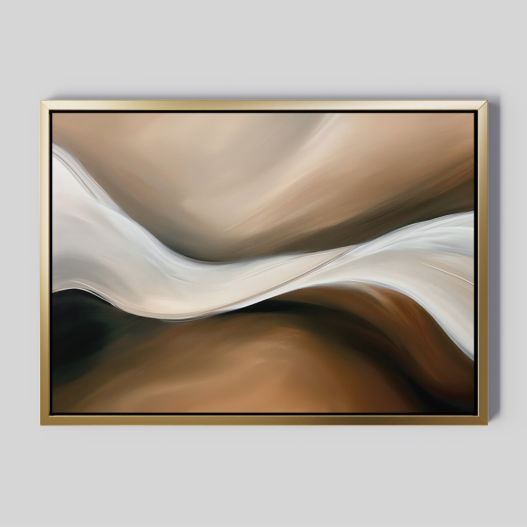 Whispering Banks at Dawn – earthy brown abstract canvas wall art print by Aspire Prints