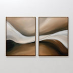 Whispering Banks – Set of 2 Canvas Prints set of 2 – neutral-toned abstract canvas wall art by Aspire Prints