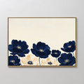 Midnight Bloom Whisper – blue botanical canvas wall art print by Aspire Prints