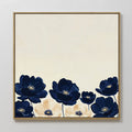 Midnight Bloom Whisper – blue botanical canvas wall art print by Aspire Prints