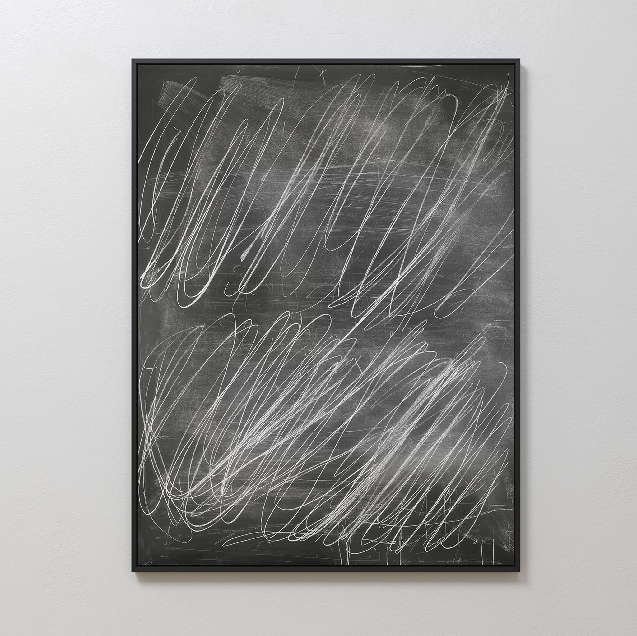 Whispers in White – black abstract canvas wall art print by Aspire Prints