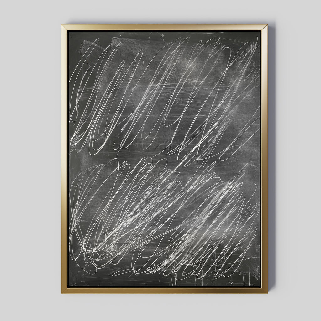 Whispers in White – black abstract canvas wall art print by Aspire Prints