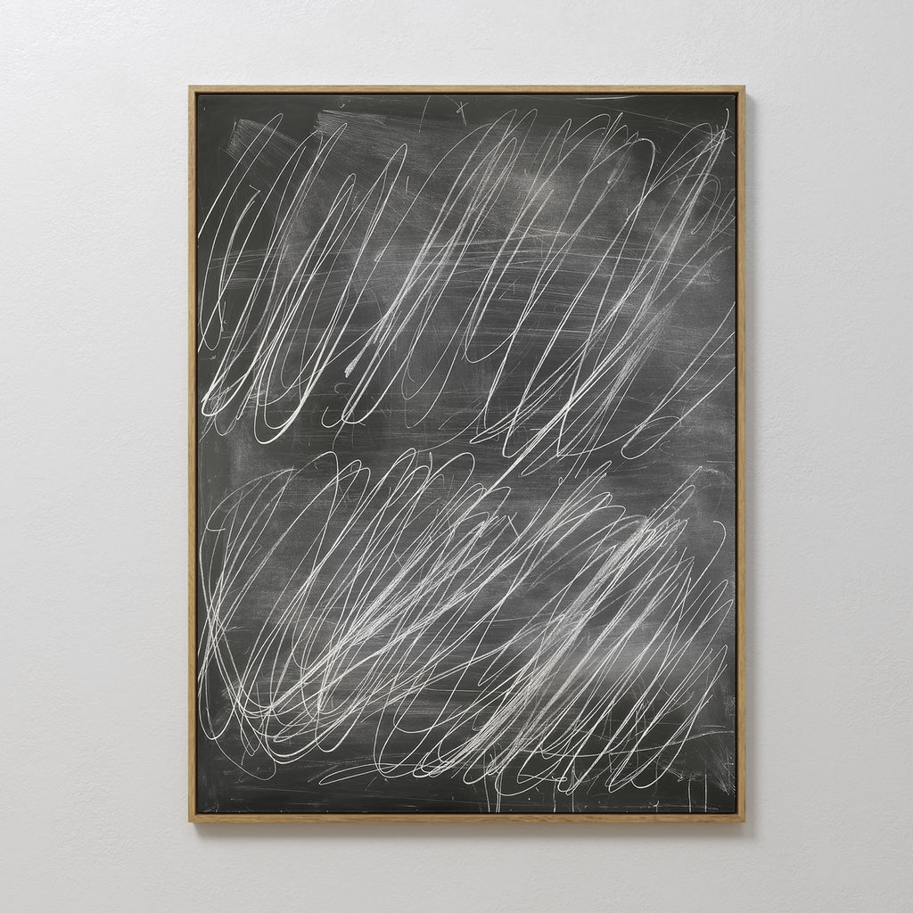 Whispers in White – black abstract canvas wall art print by Aspire Prints