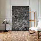 Whispers in White – black abstract canvas wall art print by Aspire Prints
