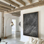 Whispers in White – black abstract canvas wall art print by Aspire Prints