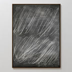 Whispers in White – black abstract canvas wall art print by Aspire Prints