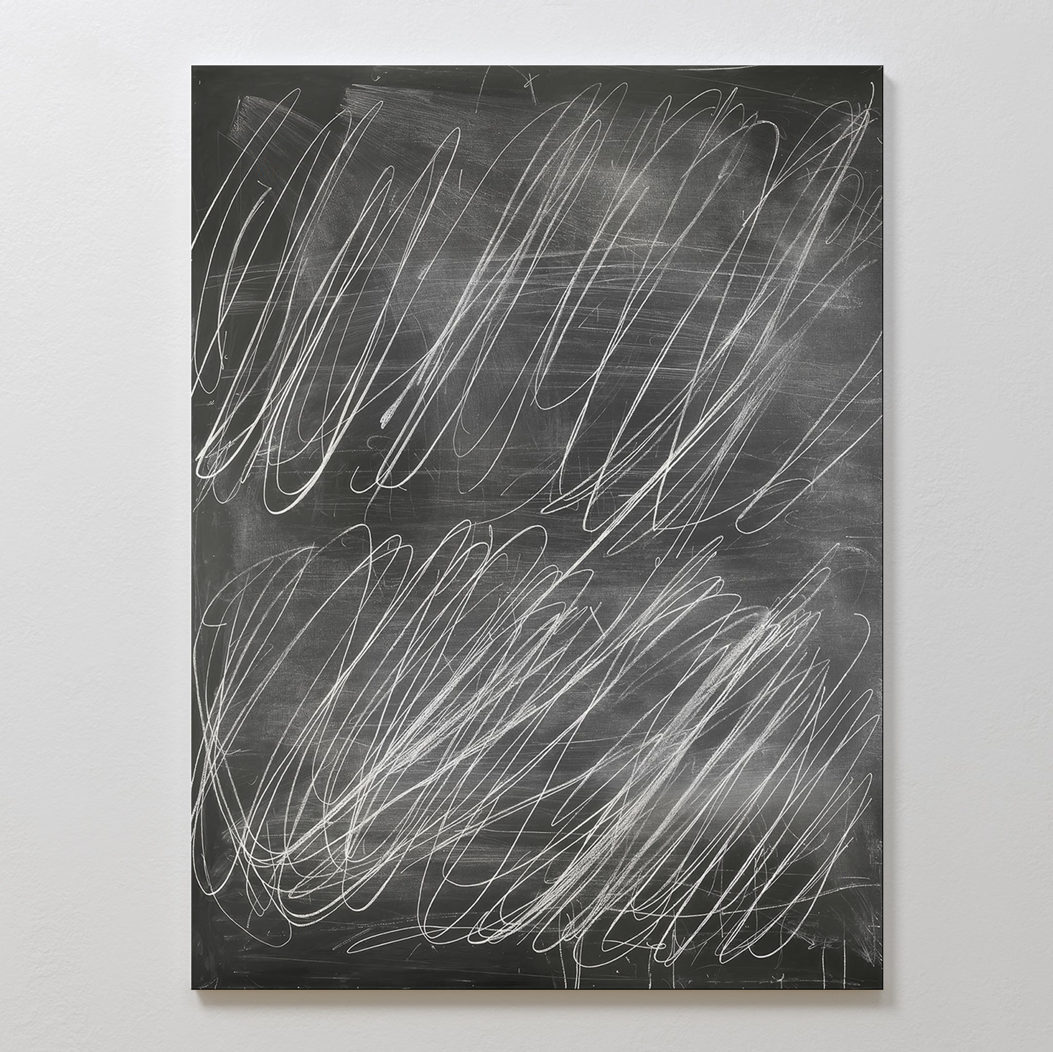 Whispers in White – black abstract canvas wall art print by Aspire Prints