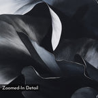 Midnight Petals in Shadow – black and white botanical canvas wall art print by Aspire Prints